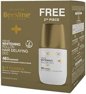 Beesline Hair Delaying Whitening Roll-On Deodorant 48H 1+1 Free