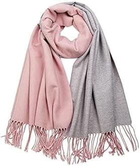 Floralies Cashmere Scarf for Women Wool Scarf Gift Box Double-sided Style Tassels Winter Thick Oversized Scarves Wraps
