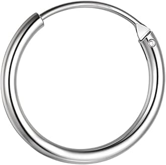 92.5 Sterling Silver Nose Ring for Women | Simple & Elegant Septum Ring/Nose Pin/Silver Nath/Piercing Hoop for Women & Girls | Lovely Gift
