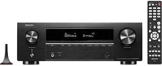 Denon AVR-X1800H 7.2 Channel AV Receiver (2023 Model) - 80W/Channel, Wireless Streaming via Built-in HEOS, WiFi, & Bluetooth, Supports Dolby Vision, HDR10+, and Home Automation Systems (Renewed)