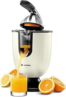 Eurolux Electric orange juicer squeezer | Pro Stainless Steel Citrus Juicer with Soft Grip Handle for Effortless Juicing, Also Fits Lime & Grapefruit Auto Shutoff, Dishwasher-safe Parts, Pulp Control