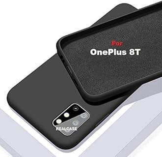 REALCASE Oneplus 8t Case, Liquid Silicone Case Back Cover for Oneplus 8T / One Plus 8T (S-Black)