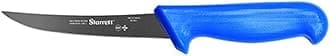 Starrett Professional Stainless Steel Kitchen Boning Knife - Narrow Curved Profile - 5-inch (125mm) - Blue Handle