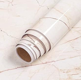 GK Trading Starlite Enterprises Cream Self Adhesive Wallpaper for Almirah, Door, Cupboard, Fridge, Wall, Tabletop, Floor & Etc Interior & Renovation Project (2 x 10 Feet)