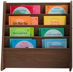 IRIS USA MR-W 4 Pocket Magazine Rack, Wide, Dark Brown