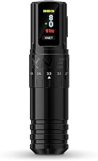 XNETVipera Adjustable Stroke Tattoo Gun - Wireless Tattoo Machine, Rotary Cartridge Tattoo Pen with 2400mAh Battery Coreless Motor Tattoo Supply for Professional Tattoo Artists & Beginners, Black