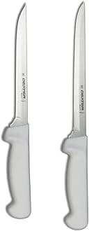 Russell 7" and 8" Fillet Knife w/Polypropylene White Handle,Boning Knife, Flexible Fillet Knives for Meat Fish Poultry Chicken,bundle