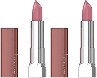 Maybelline Color Sensational Lipstick, Lip Makeup, Cream Finish, Hydrating Lipstick, Nude, Pink, Red, Plum Lip Color, Warm Me Up, 0.15 oz; (Packaging May Vary) (Pack of 2)