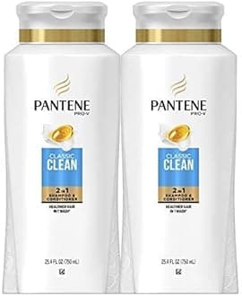 Pantene, Shampoo and Conditioner 2 in 1, Pro-V Classic Clean, 25.4 Fl Oz, Pack of 2