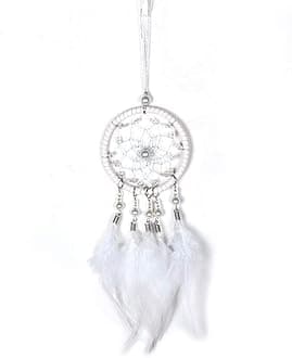 Dream Catchers for Cars Rear View Mirror, Small White Feather Dream Catcher Wall Hanging Decorations Car Charm Ornament