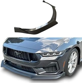 3-Piece Front Bumper Lip Chin Spoiler for 2024 Mustang GT, EcoBoost (Carbon Fiber Style)