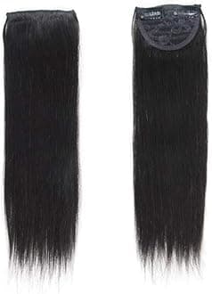 e estelle Human Hair Invisible Hair pad piece Seamless Clip In Extension,Hair Topper for Thinning Hair,2pcs side hair extensions (Black)