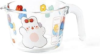 Glass Measuring Cup with Scale Milk Cup High Temperature Resistant Household Kitchen Baking Beaten Egg Cup Measuring Water Cup(C)