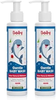 Babyorgano Deeply Nourishing Baby Wash 0-5 Yrs Tear-Free, Head to Toe, Gentle on Sensitive Skin 200ml Pack 2