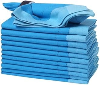 Homidate Cotton Cloth Napkins Set of 12 – 20x20 Blue Multi Double Hemstitched – Machine Washable Dinner Napkins for Weddings, Parties & Father’s Day Celebrations