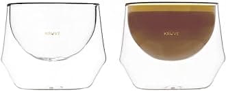 KRUVE IMAGINE Coffee Cups - Handcrafted Double-Wall Glass Cups (Set of 2, (50oz/150ml) - Perfect for Latte Art & Espresso - Durable Borosilicate Glass - Ideal for Coffee Mugs Lovers - Cortado