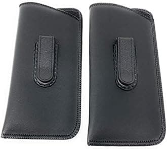Soft Eyeglass Case, 2 Pack - Black, Vinyl with Plastic Flex Clip