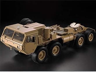 UIGJIOG 2.4GHz RC Remote Controlled 1/12 Off-Road Military Army Truck 8 Wheel Vehicle Transporter, Complete Set Military Truck (74 × 22 × 24 cm),Yellow