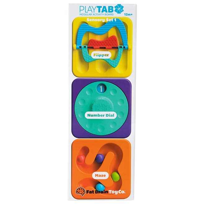 Fat Brains PlayTab Pack 1 Interactive Learning Tabs for Toddlers, Modular Sensory Activity Expansion Set for Skill Development