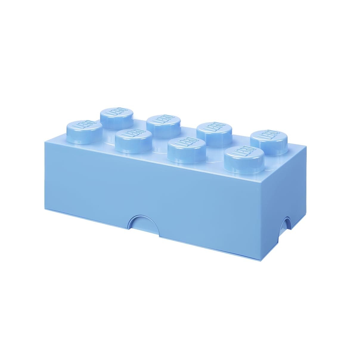 LEGO Storage Brick 8 Knobs LIGHT ROYAL BLUE - Stackable Plastic Storage Box with Lid for Kids and Adults, Ideal Desk Organizer and Toy Box - 12.1L