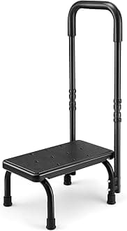 Step Stool with Handle, Non Skid Platform and Adjustable Handrail, Step Stool for Seniors, Adults, Stepping Stool for, Kitchen, Bathtub, Heavy Duty Holds up to 350 lbs