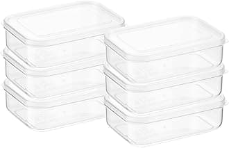 Lustroware 6 Set, Micro Clear 1.4qt Kitchen Pantry Food Storage Container Set with Lid, Shatterproof, BPA Free, Dishwasher, Microwave Safe Canister, Fridge Refrigerator Organizer, Made in Japan