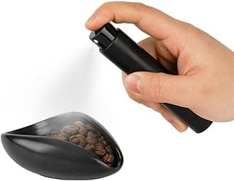 Coffee Bean Dosing Cup & RDT Spray Bottle Kit for Espresso Bar, Static Reduction Ceramic Single Dose Tray for Brewing/Tea, Barista Accessories Set, Black