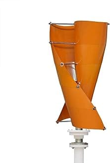 Wind Turbines 6000W Vertical Wind Turbine,Low Torque Generator 12V 24V 48V with CONTROLLER,Orange,12v