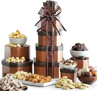 Broadway Basketeers Happy Birthday Gift Tower of Sweets by Broadway Basketeers