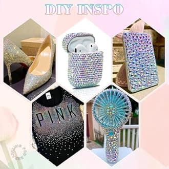 30000Pcs Resin AB Rhinestones for Bedazzling Crafting with b7000 Jewelry Glue, Bulk Flatback Gems Bedazzler Kit for Crafts Clothes Shoes Fabric Nail Diamond Art, Assorted Size 2/3/4/5/6mm