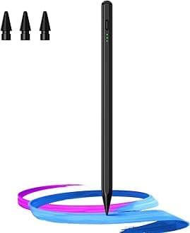 Stylus Pen for iPad(2018-2026)-13 Mins Fast Charge with Tilt Sensitivity & Palm Rejection for iPad 11/10/9/8/7/6th Gen, Air 5/4/3/M4/M3/M2, Pro 13"/12.9"/11"/M4, Mini 7/6/5th, Black