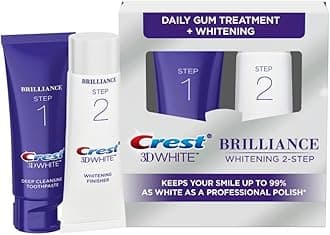3D White Brilliance 2 Step Kit, Crest 3D White Toothpaste, Deep Clean Toothpaste (4oz) + Teeth Whitening Gel (2.3oz)