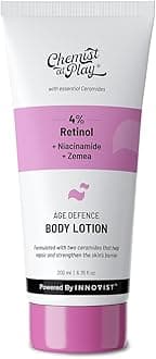 Chemist at Play Anti-Aging Body Lotion with 4% Retinol, Niacinamide & Zemea | Skin Brightening Body Lotion for Dry & Oily Skin | Fights Visible Signs Of Aging | Nourshes Skin 200ml