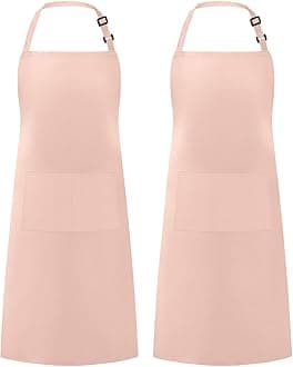 Syntus Apron for Men Women, Adjustable Cooking Kitchen Chef Aprons with 2 Pockets, Cotton/Polycotton/Polyester