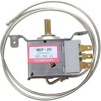 Mini Fridge Thermostat WDF-20, Temperature Control Replacement Repair Parts, Universal Thermostat Accessories for Fridge Only, Compatible with WDF-16/WDF-18/WDF-25, Stainless Steel Shell
