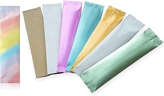 200Pcs Coffee Sugar Bag Heat Seal Aluminum Foil Plastic Bags Glossy Transparent Bags Open Top with Tear Notch Pouch Food Saver Bag Short Term Food Storage Packaging