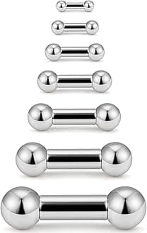 16G 14G 12G 8G 6G 4G 2G Tongue Rings Nipple Piercings Pa Ring 316L Surgical Stainless Steel Internally Threaded Straight Barbells prince albert Piercing Jewelry Stretching Kit 12mm-16mm