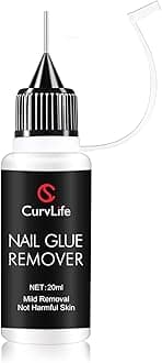 Curvlife 20ml Pinpoint Nail Glue Remover for Press on, Multi-Functional Remover for Nails Tips, Gentle Glue Remover for Gel x Nails, Non-Acetone Nail Polish Remover