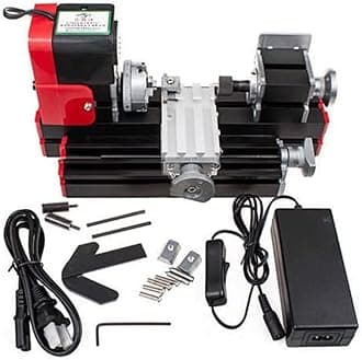 Mini Metal Lathe, Mini Motorized Metal Working Lathe Machine DIY Woodworking Tool 20000Rev/min 12VDC for Hobby Science Education Modelmaking