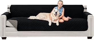 Sofa Shield Original Patent Pending Reversible Oversized Jumbo Sofa Protector for Seat Width up to 88 Inch, Furniture Slipcover, 2 Inch Strap, Couch Slip Cover Throw for Dogs, Sofa, Black Gray