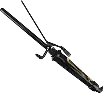 LANVIER1/2 Inch Curling Iron, 0.5 Inch Extra Long Barrel Curling Iron for Both Short & Long Hair up to 450F, Worldwide Dual Voltage Curler for Traveling, Tight to Medium Curl Style Tool-Black