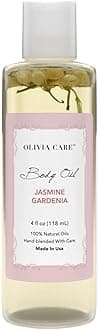 Jasmine Gardenia Body Oil Vegan & Natural Oil For Women | Hydrating & Moisturizing After Bath Oil - with VITAMIN E, K & Omega Fatty Acids Reduce Dry Skin - 4 OZ