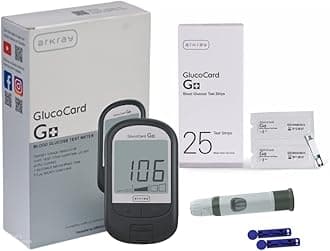 ARKRAY GlucoCard G+ Blood Glucose Monitor | Diabetes Kit with FREE 25 Strips & 25 TRUSTLET Lancets + 1 Lancing Device | Japanese Technology Made in INDIA