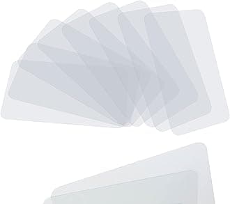 CraftyCrocodile Clear Plastic Placemats Set of 8 - Vinyl Table Protector for Dining, Kitchen, Office, Painting Table, Shelves - Heat Resistant, Crystal Clear, Wipeable Place Mats - 17.5x12