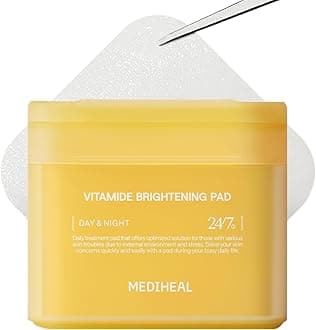 Korean Vitamide Brightening Pad 100 Pads | Day & Night Treatment for Clear, Radiant Skin | Hypoallergenic with Niacinamide & Sea Buckthorn | Boosts Skin Tone & Glow