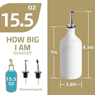 Sweejar Ceramic Olive Oil Dispenser Bottle, Opaque Oil Cruet Protects to Reduce Oxidation, Suitable for Storage Vinegar, Coffee Syrups & Other Liquids, Pack of 1, 15.5 Fl Oz(Gradient Yellow)