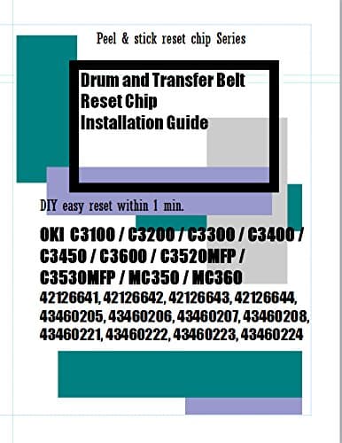 Super Easy Sticker Type Reset Chips - Drum and ITB Reset Chips for OKI C3100 C3200 C3300 C3400 C3450 C3600 C3520MFP C3530MFP MC350 MC360.