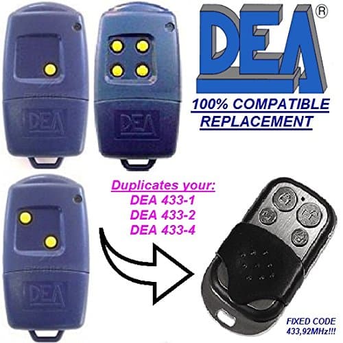 DEA 433-1, 433-2, 433-4 universal remote control replacement transmitter, 433.92Mhz fixed code clone