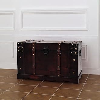 vidaXL Vintage Treasure Storage Chest Cabinet Home Indoor Furniture Bedroom Storage Box Wooden Chest Living Room Organiser Chest Wood