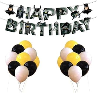 Festiko® Superhero Birthday Party Supplies for Kids (26 Pcs), Dark Theme Superhero Party Decorations, Birthday Decorations Combo Happy Birthday Banner,Multicolor Balloons